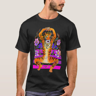 Yoga Tiger i Flowers T Shirt
