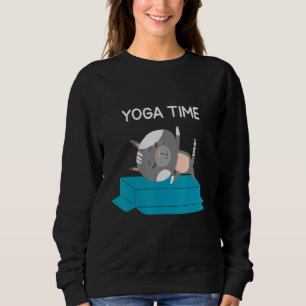 Yoga Time Cat Slappna av Meditation T Shirt