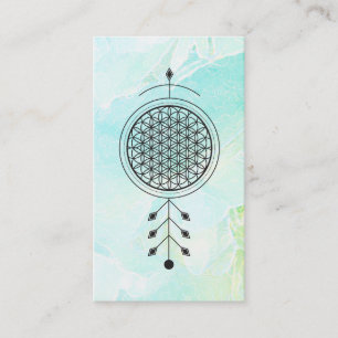 *~* Yoga Totem Flower of Life Pastel Blommigt Reik Visitkort