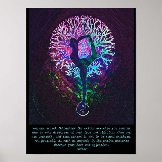 Yoga Träd - Buddha Quote Poster (Framsidan)