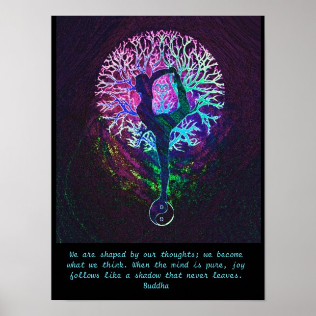Yoga Träd - Buddha Quote Poster (Framsidan)