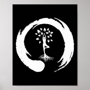 Yoga Träd Des Liv Yin Yang Meditation Poster