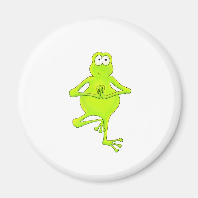 Yoga Träd Frog Magnet (Framsidan)