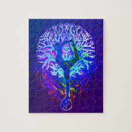 Yoga Träd Lila Peace Rainbow Pussel