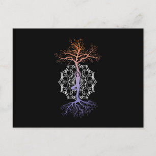 Yoga Träd Mandala Nirvana Meditation Zen Asana Gif Vykort