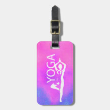 Yoga Träd Pose Asana Figur Rosa Lila Luggage Ta