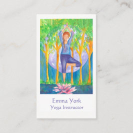 Yoga Träd Pose Full Moon Visitkort