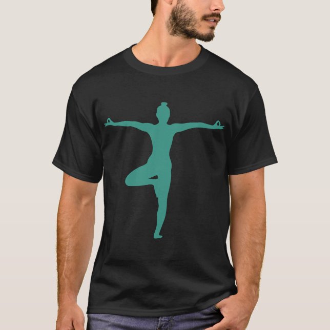 Yoga Träd Pose Vector T Shirt (Framsida)