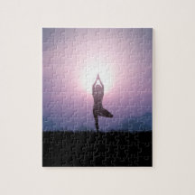 Yoga Träd Pose Vrksasana Black Lila