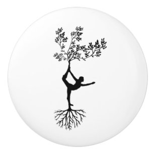 Yoga Träd Roots Ceramic Drawer Cabinet Knob Knopp