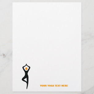 Yoga träd, svart, orange anpassningsbar