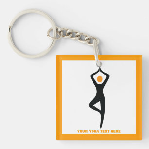 Yoga träd, svart, orange anpassningsbar