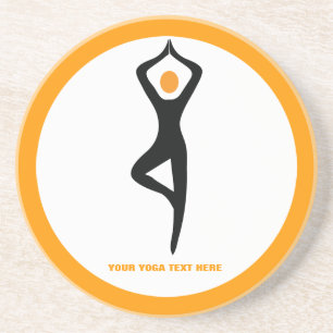 Yoga träd, svart, orange anpassningsbar underlägg