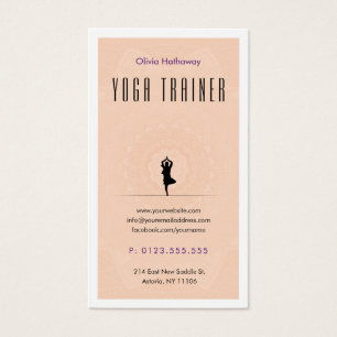 Yoga Trainer Professionell Lärare Visitkort