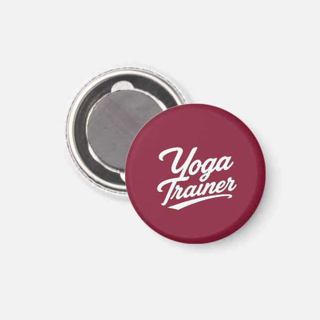 Yoga Tränare Skript Typografi Fitness Gåva Design Magnet (Front/Back)