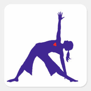 Yoga triangel dosa Silhouette med hjärta Fyrkantigt Klistermärke