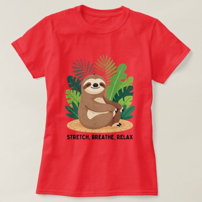 Yoga Trögis T-Shirt – Söt Rolig Meditationsdjur (Design framsida)