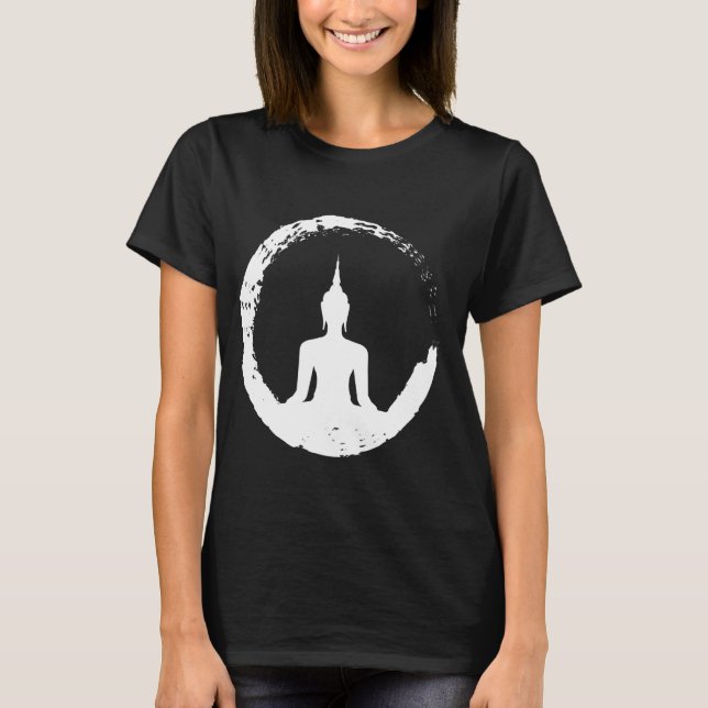 Yoga Tshirt MEDITATION BUDDHA Gift Yoga Teacher T Shirt (Framsida)