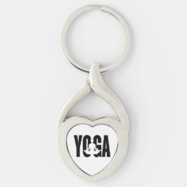 Yoga. Twisted Heart Silverfärgad Nyckelring