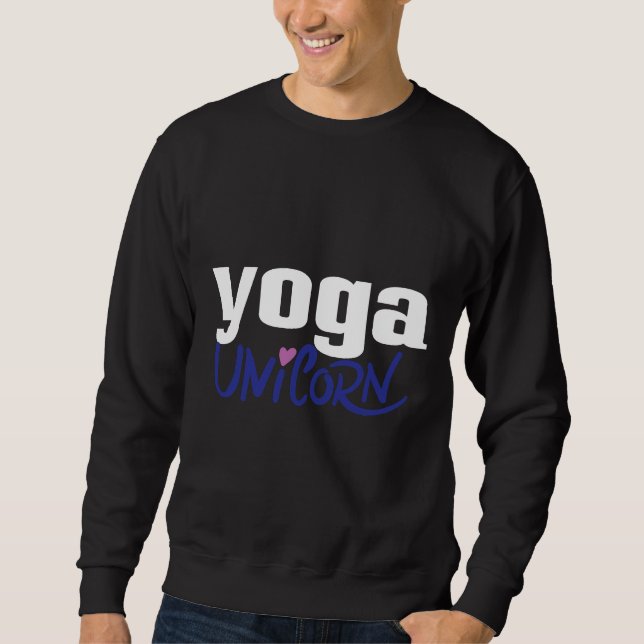 Yoga Unicorn Lång Ärmad Tröja (Framsida)