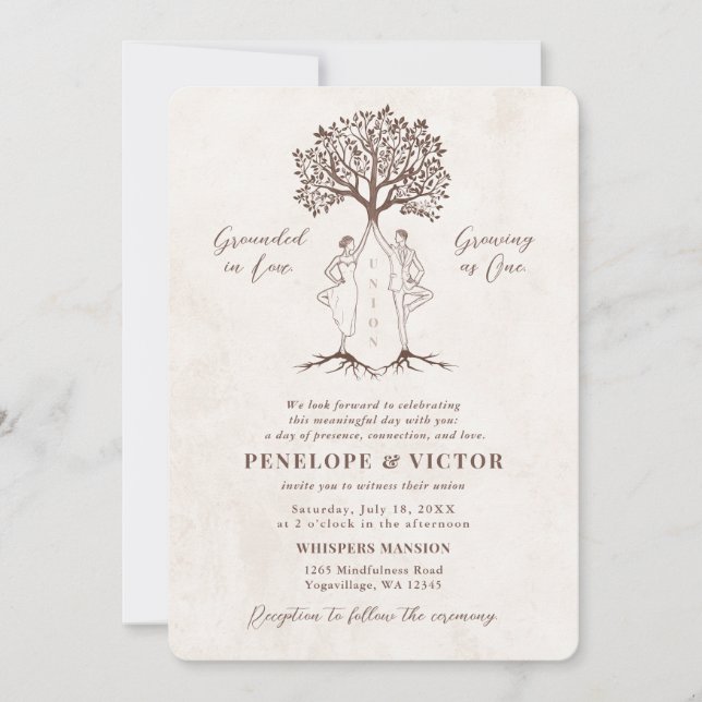 Yoga Union Koppel - Mindfulness Tree Pose Inbjudningar (Framsida)