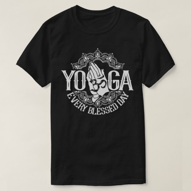 Yoga varje Blå dagsblå samling T Shirt (Design framsida)