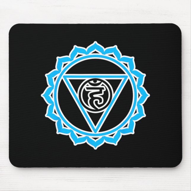 Yoga Veshuddha Halschakra Av Blå Chakra  Musmatta (Framsidan)