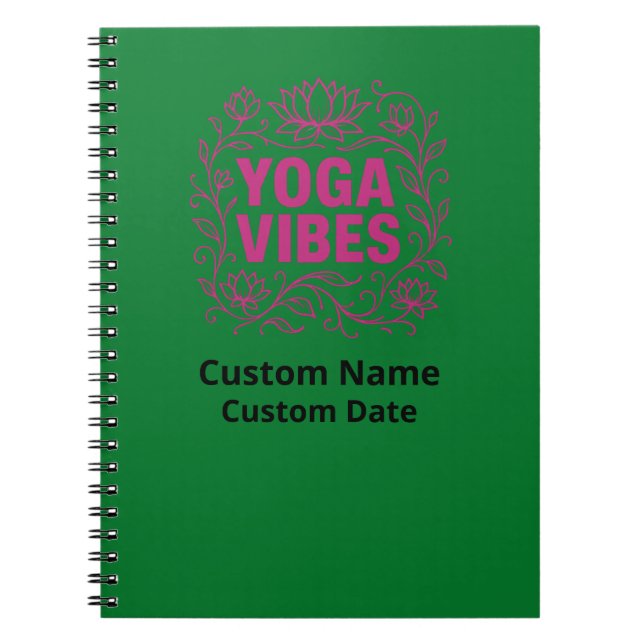 Yoga Vibes Lotus Vines Mindful Journal Anteckningsbok (Framsidan)