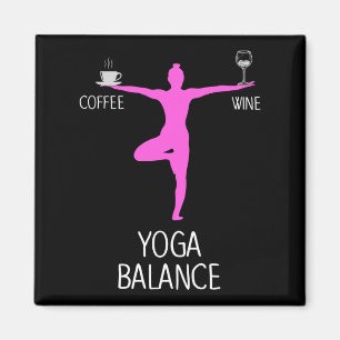 Yoga Vin och Coffee Älskare Magnet