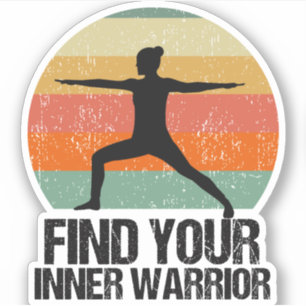 Yoga Warrior 2, inspirationsoffert Solnedgång, kvi Klistermärken