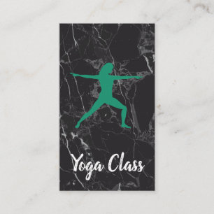 Yoga Warrior Pose   Marble Background Visitkort