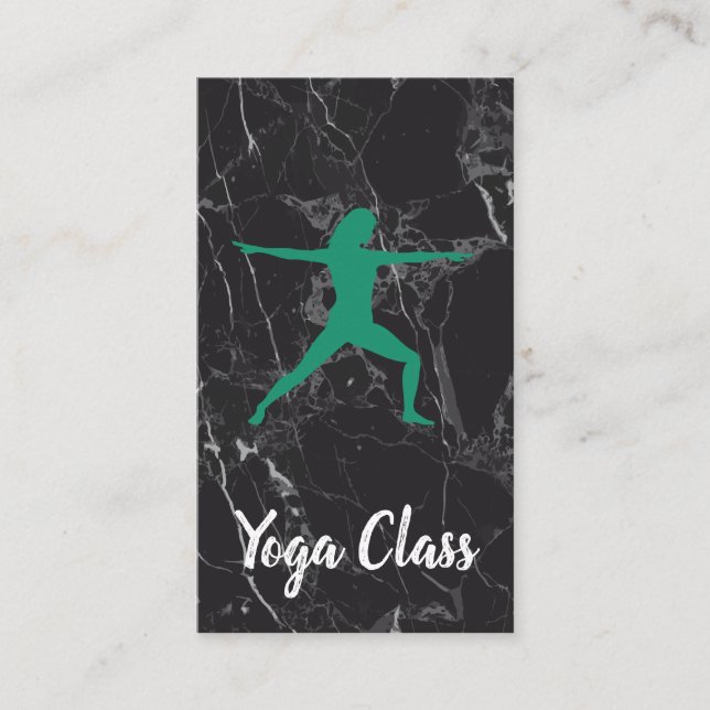 Yoga Warrior Pose | Marble Background Visitkort (Framsida)