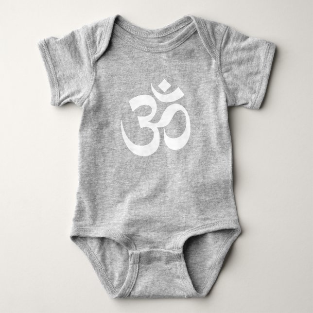 Yoga white Om Hindu Buddhist Symbol T Shirt (Framsida)
