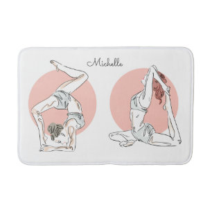 Yoga Woman-badmattor med eget namn Badrumsmatta