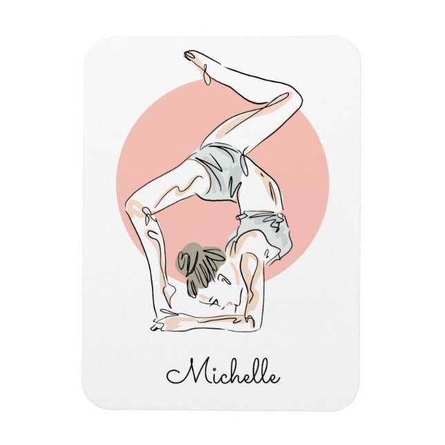 Yoga Woman, eget namn magnet (Vertikal)