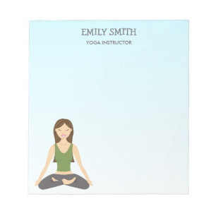 Yoga Woman i texten till Lotus Pose och Yoga Instr Anteckningsblock