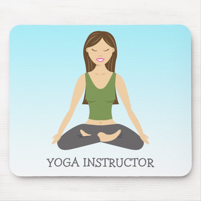 Yoga Woman i texten till Lotus Pose och Yoga Instr Musmatta (Framsidan)