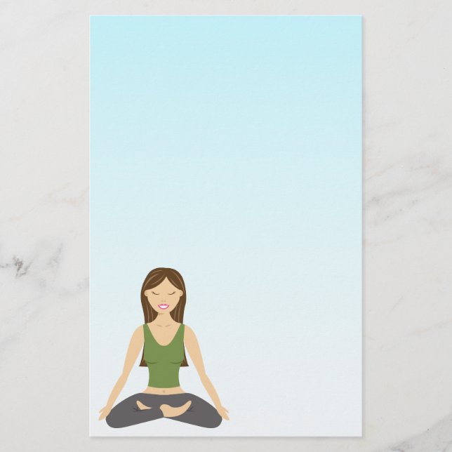 Yoga Woman in Lotus Pose Brevpapper (Framsida)