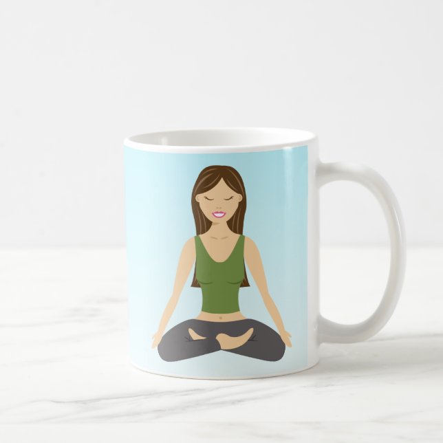 Yoga Woman in Lotus Pose Kaffemugg (Höger)