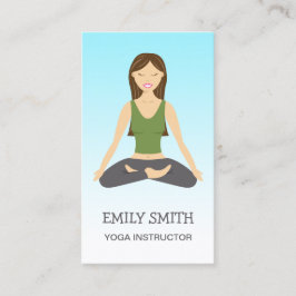 Yoga Woman in Lotus Pose Yoga Instructor Visitkort
