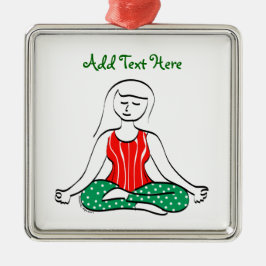 Yoga Woman in Seed Pose-jul Julgransprydnad Metall