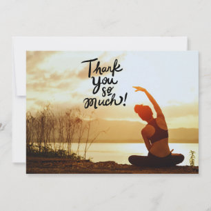 Yoga Women on Sunset Background - tackkort Tack Kort
