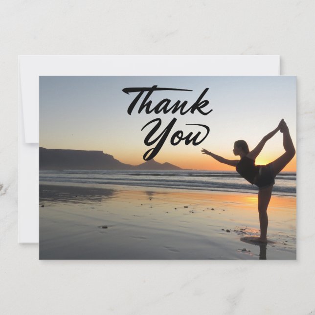 Yoga Women on Sunset Background - tackkort Tack Kort (Framsida)