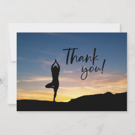 Yoga Women on Sunset Background - tackkort Tack Kort
