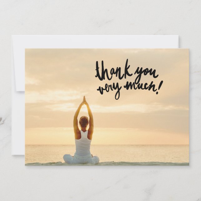 Yoga Women on Sunset Background - tackkort Tack Kort (Framsida)