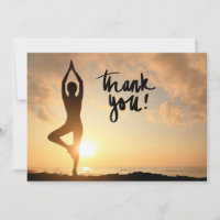 Yoga Women on Sunset Background - tackkort