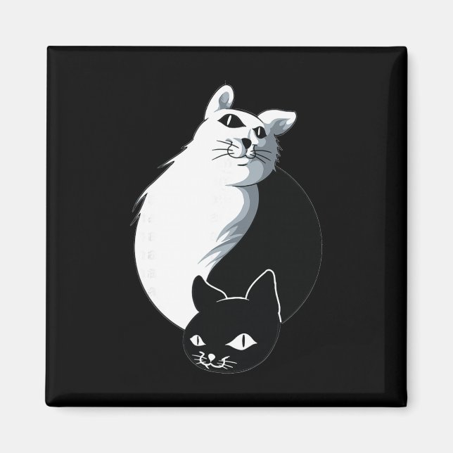 Yoga Ying Yang Katt  Magnet (Framsidan)
