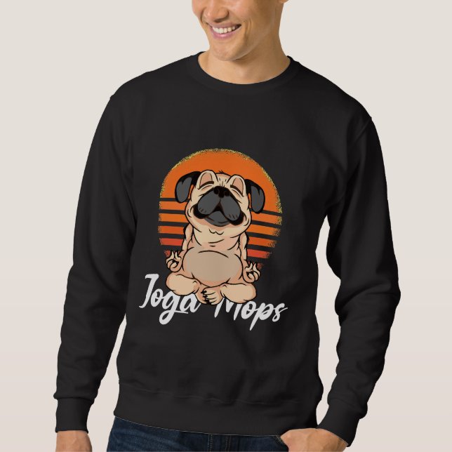 Yoga Yoga Yoga Mops Lång Ärmad Tröja (Framsida)