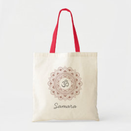 Yoga Yogi Dam Lotus Mandala Om Ekologisk Enkel Mat Tygkasse