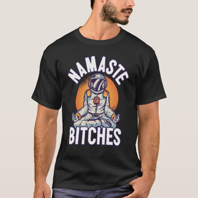 Yoga Yogi Say Namaste T Shirt (Framsida)
